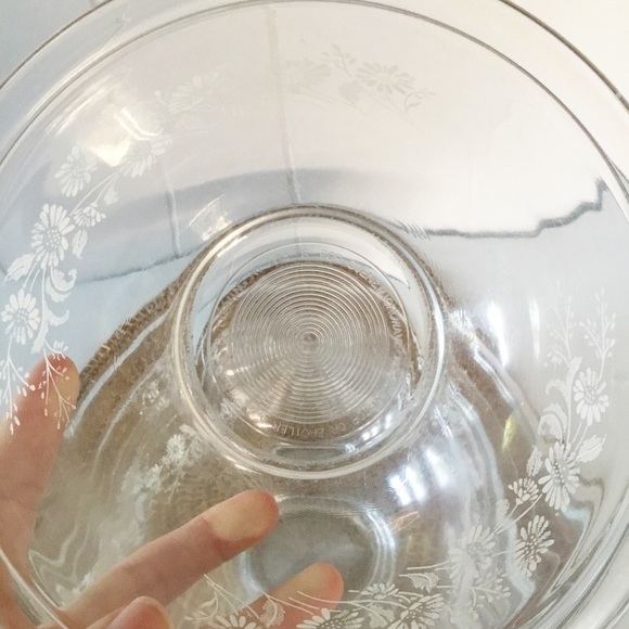 PYREX  Nesting Mixing Bowls Clear W/Daisy Colonial Mist 4 Bowls 326 325 323 322 - Picture 3 of 6